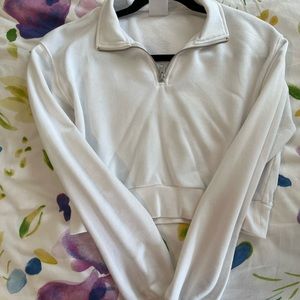 TNA airy af 1/4 zip cropped sweater
